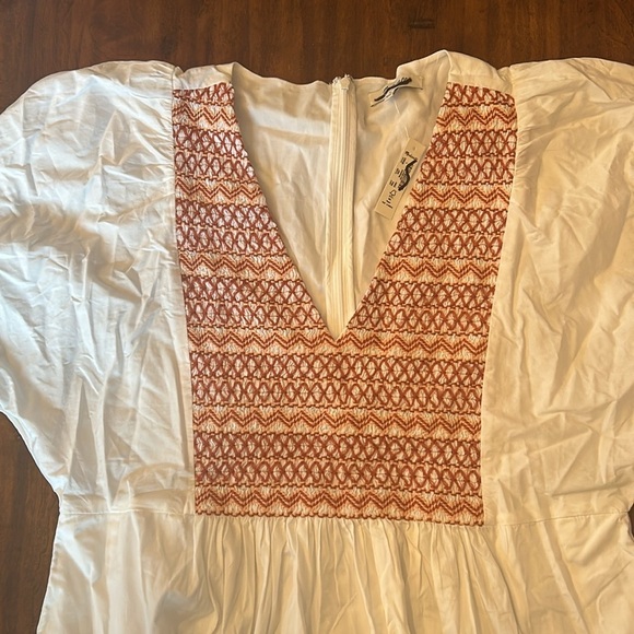 Madewell Martina Embroidered Poplin V-Neck Mini Dress NF854 Large white - Picture 5 of 6